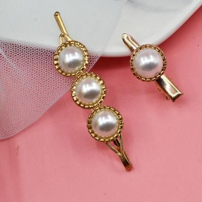 High Quality Handmade Women Wedding Jewelry Headdress Metal Gold Simulation Hairpin Pearl Hair Clips for Girls