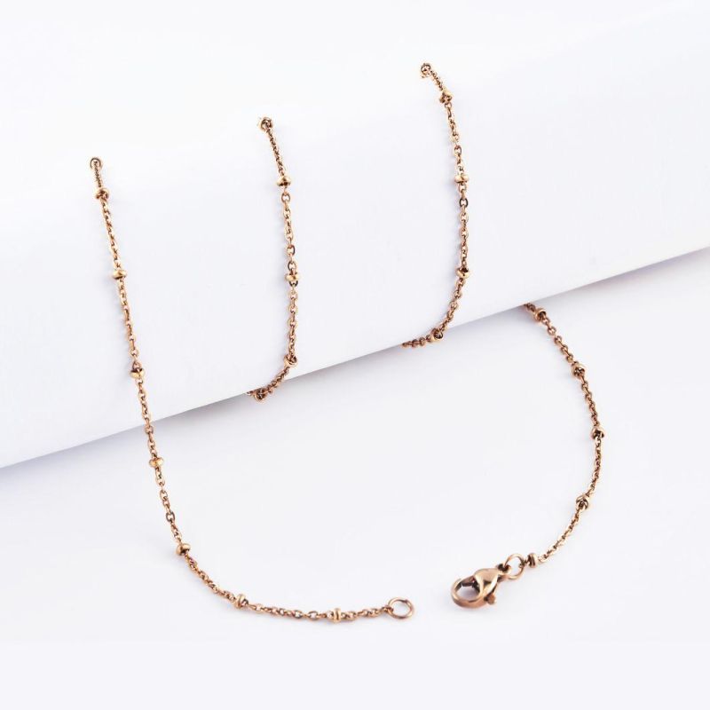 Fashion Jewelry Imitation Gold Plated Rose Gold Stainless Steel Anklet Bracelet Jewellery Making Chain Necklace