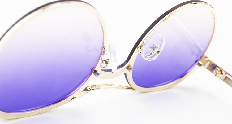 Round Fashion Wholesale Custom Logo Metal Frame Women Sunglasses