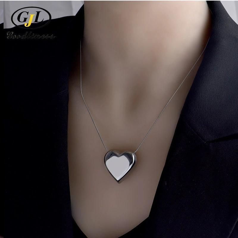 High Quality Gold Heart Plated Shape Abstract Necklace Jewelry