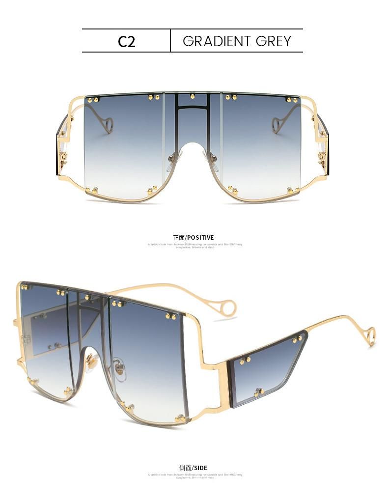 Stock Oversize Vintage Sun Glasses Sunglasses Metal Fashion Design Men Women Luxury Brand Designer Sunglasses 2022