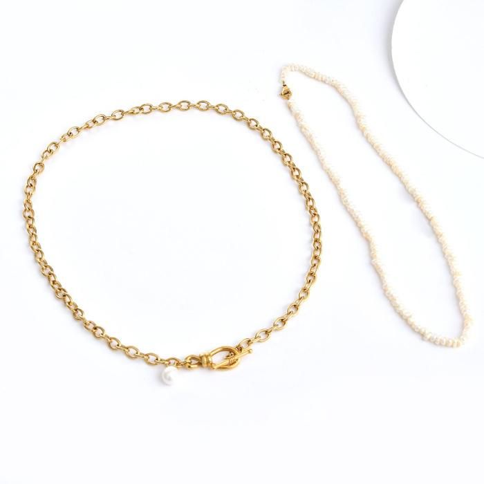 Stainless Steel Fashion Jewelry Necklace Choker Layering Fresh Water Jewellery Necklaces for Girl