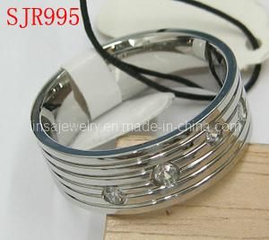 Fashion Stainless Steel Ring Jewelry with Rhinestone (SJR995)