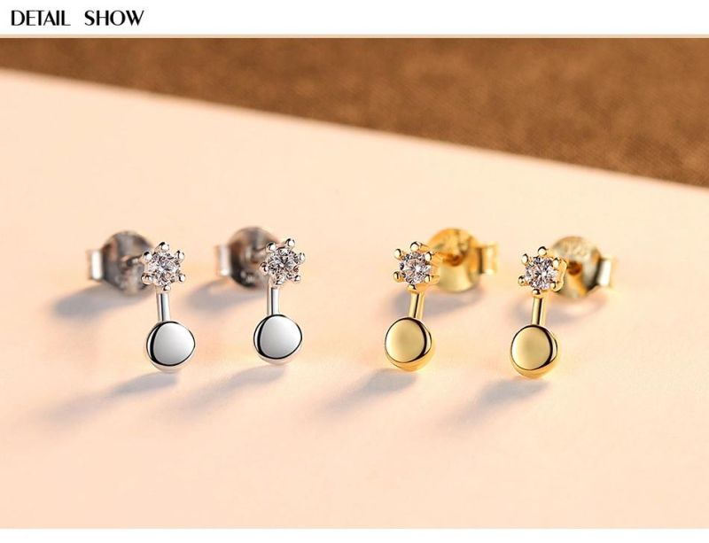 Fashionable Cross-Border Snowflake Connection Round Female Ear Studs