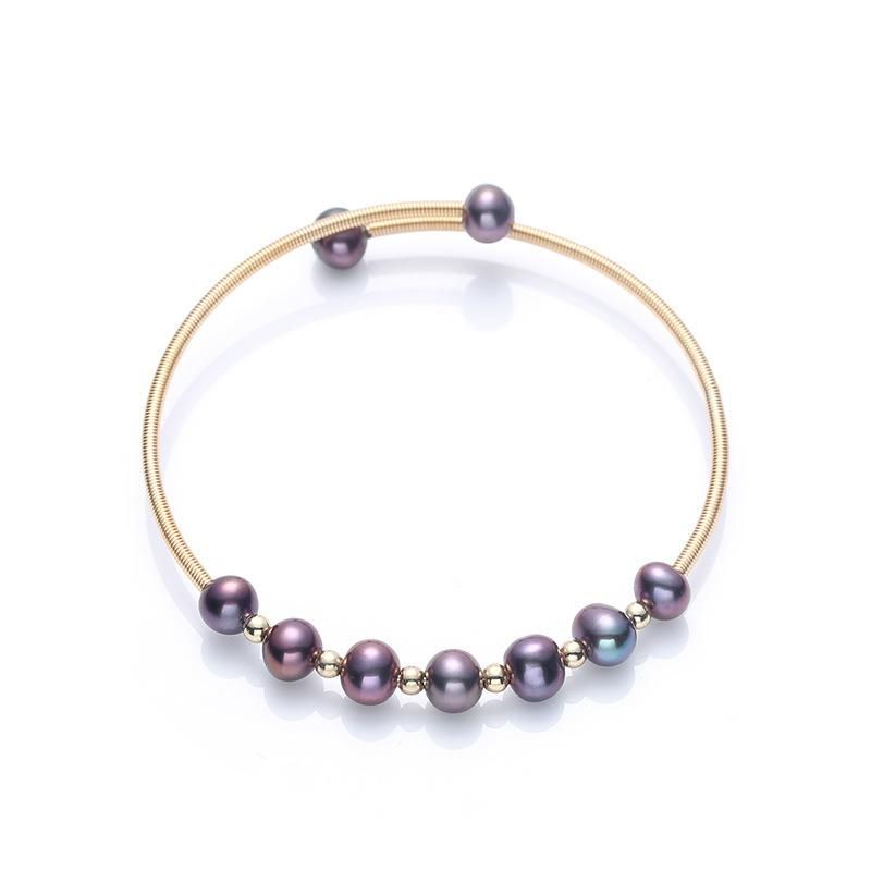 Natural Freshwater Pearl 14K Gold Pearl Bracelet