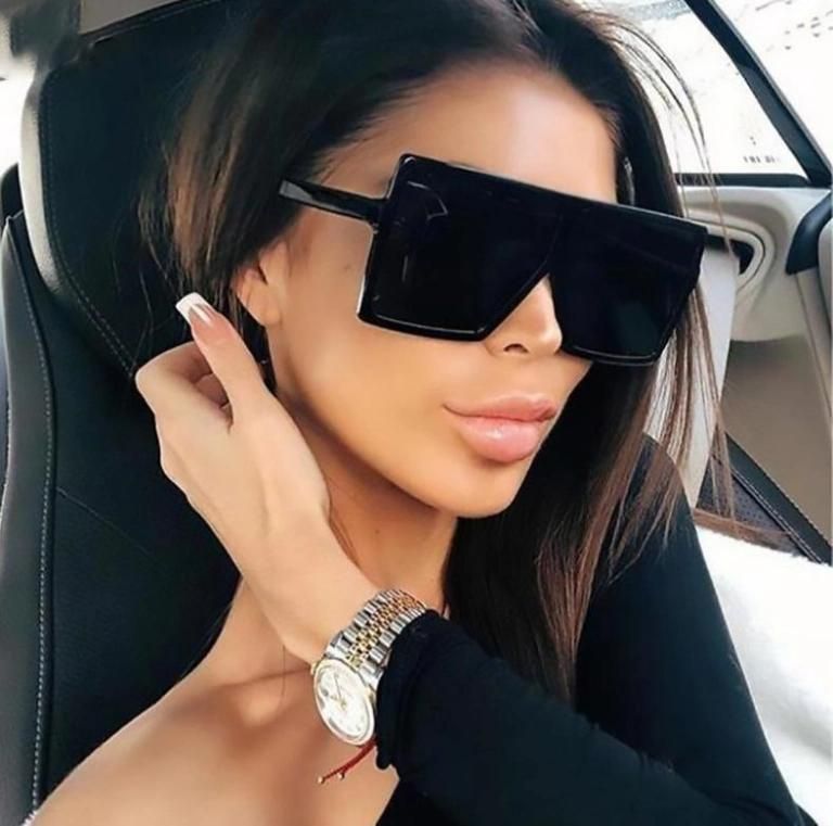 Brand Designer Plastic Big Square Frame Oversized Colorful Custom Fashion Trendy Women Men Sun Glasses Shades Sunglasses 2021