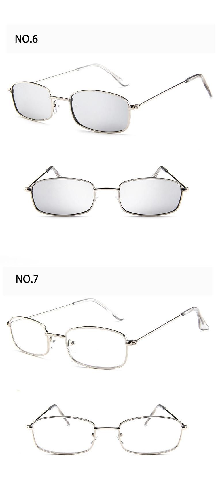 Fashion Metal Frame Sun Glasses Retro Small Rectangle Summer Shades Sunglasses 2022 Metal Circle Square Eyeglasses UV400