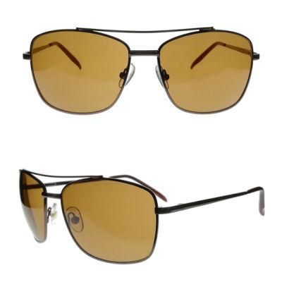 Square Frame Metal Sunglasses with Double Bridge