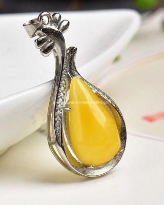 Oval Pendant Made of Mellite/Honeystone Natural Stone