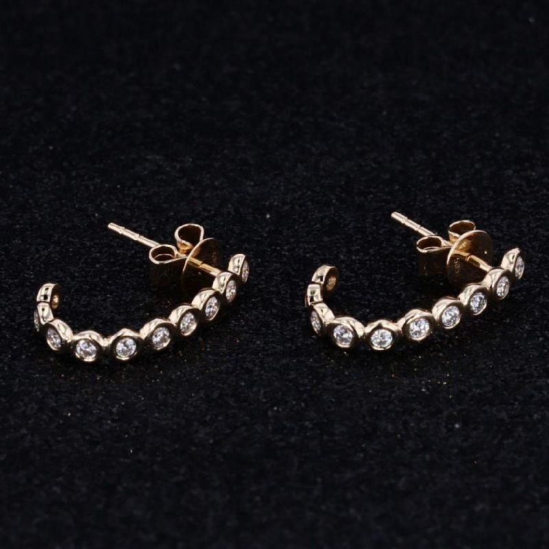 Fashion Jewelry Rose Gold Plated Moissanite Hoop Earrings Moissanite Stud Earrings