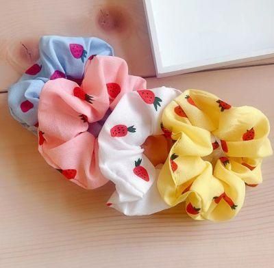 Fashion Colorful Fabric Girls Elastic Hair Tie Bands Candy Color Strawberry Hair Accessories Bands
