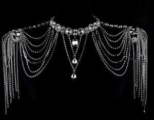 New Arrived Wedding Dress Big Crystal Rhinestone Shoulder Necklace Jewelry Chain
