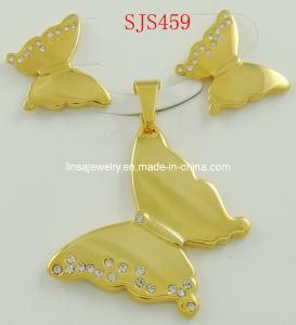 Elegant Gold Butterfly Designs Stainless Steel Jewelry Sets Sjs459