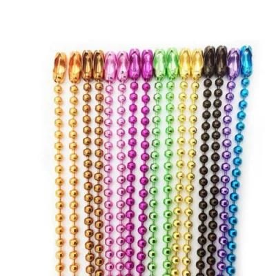 2.4mm Colorful Metal Steel Ball Chain for Toys Clothing Bags