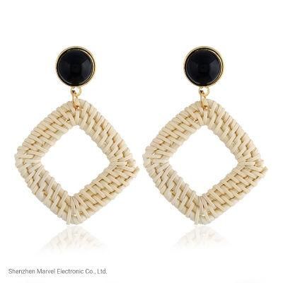Women Girls Fashion Jewellery Geometric Tassel Woven Handmade Earrings