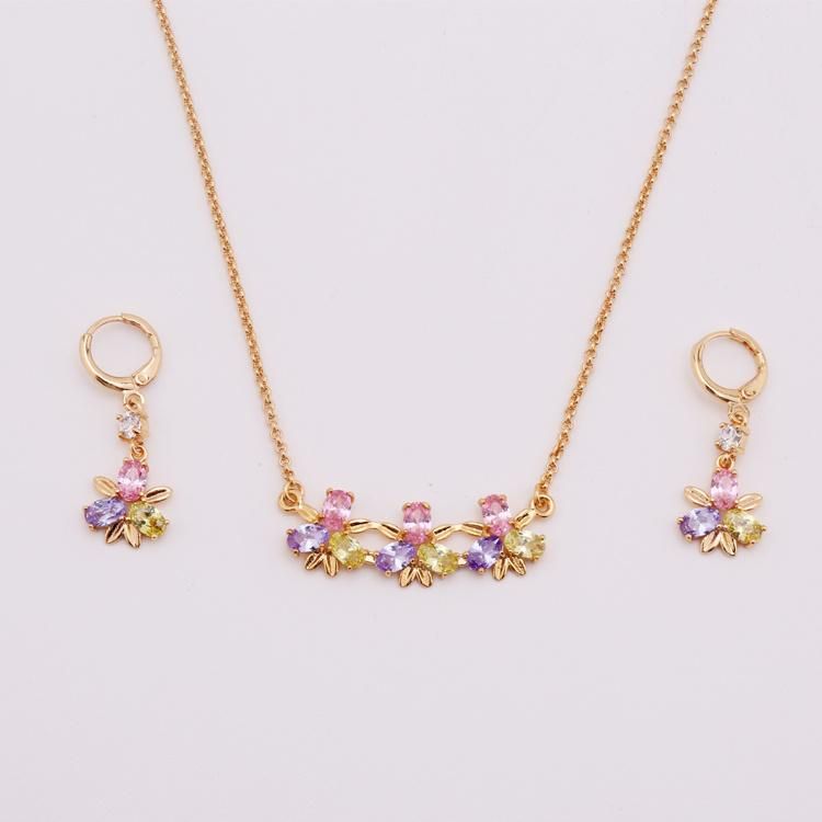 Fashion Imitation Costume Wholesale Gold Silver Stainless Steel Charm Jewelry with Earring Sets Pendant Necklace