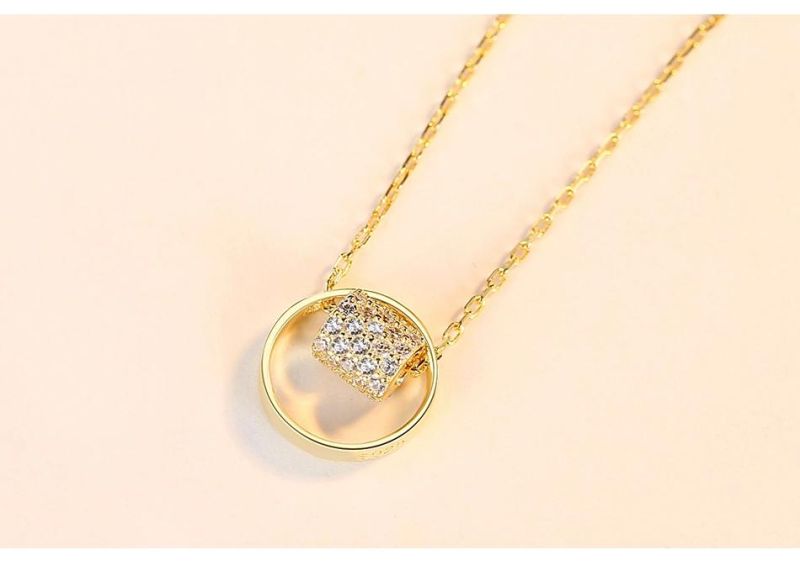 Wholesale Fashion Gold Plated Jewellery Silver Necklace with Cubic Zircon