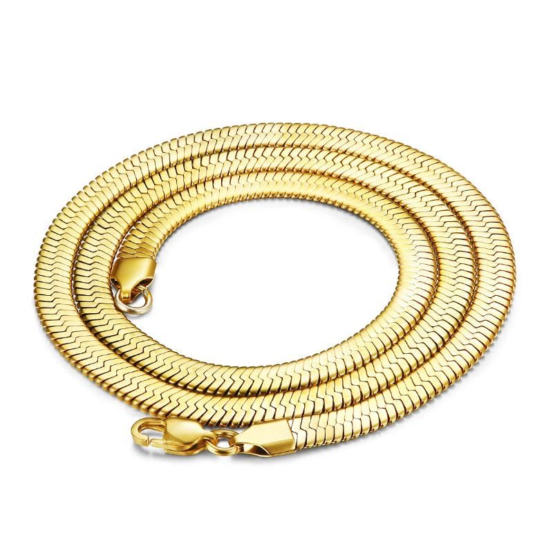 Fashion Accessories Jewelry 18K Gold Plated Herringbone Chain Necklace