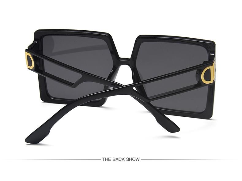 New D Home Big Frame Sunglasses Female Square Hollow Temple Personality Sunglasses