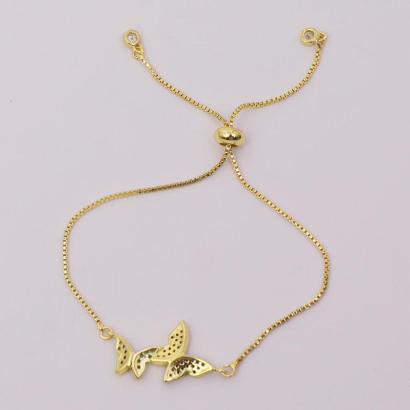 2020 Wholesale Fashion 18K Gold Plated Clover Pendant Bracelet Adjustable Accessories