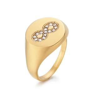 Adjustable Infinity Diamond Stainless Steel Signet Ring