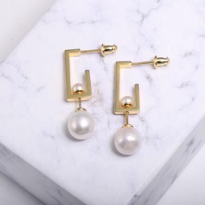 Fashion Accessories 925 Silver Fresh Water Pearl Ball Gold Plated Fashion Jewelry High Quality Jewellery Factory Wholesale Earrings