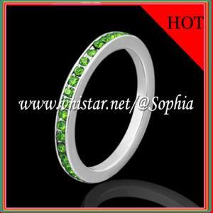 Stackable Rings with Green Crystal Stones (VSR022-8)