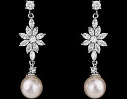 CZ Dangle Earring, Wedding CZ Earring, Elegant CZ Earring Jewelry