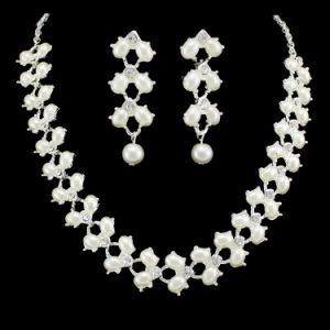 Costume Imitation Crystal Pearl Bridal Jewelry Set
