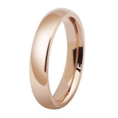 Tungsten Wedding Ring Dome Finished Rose Gold Inside Polishing Promise Ring