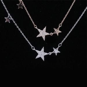 Cute Stainless Steel Star Necklace Diamond Jewelry