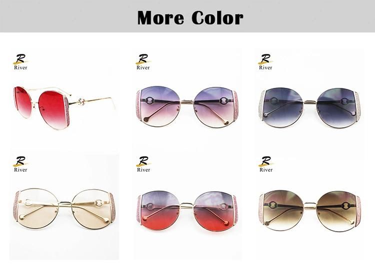 Round Shining Ready Metal Frames Women Sunglasses