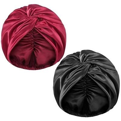 100% Mulberry Silk Double Layer Custom Silk Hair Bonnet for Women Long Hair Sleeping Cap