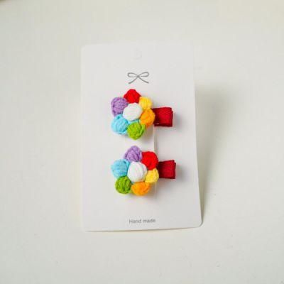 Crochet Rinbow Snap Hair Clips for Kids Ym218