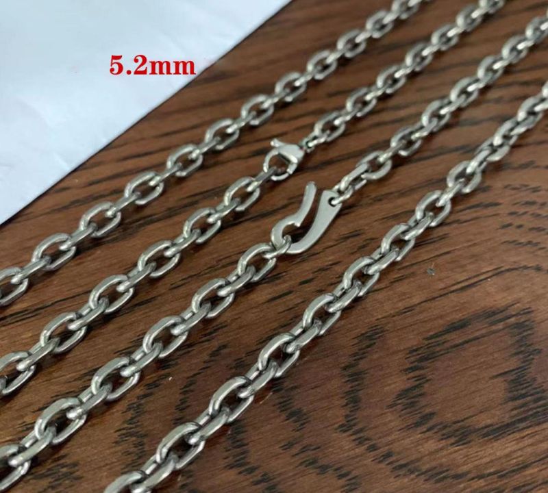 Pure Titanium Necklace O-Chain Ultra-Light Rust-Free Necklace 7mm Personality Chain Retro Men′s and Women′s Single Solid Titanium Chain Tinl2228