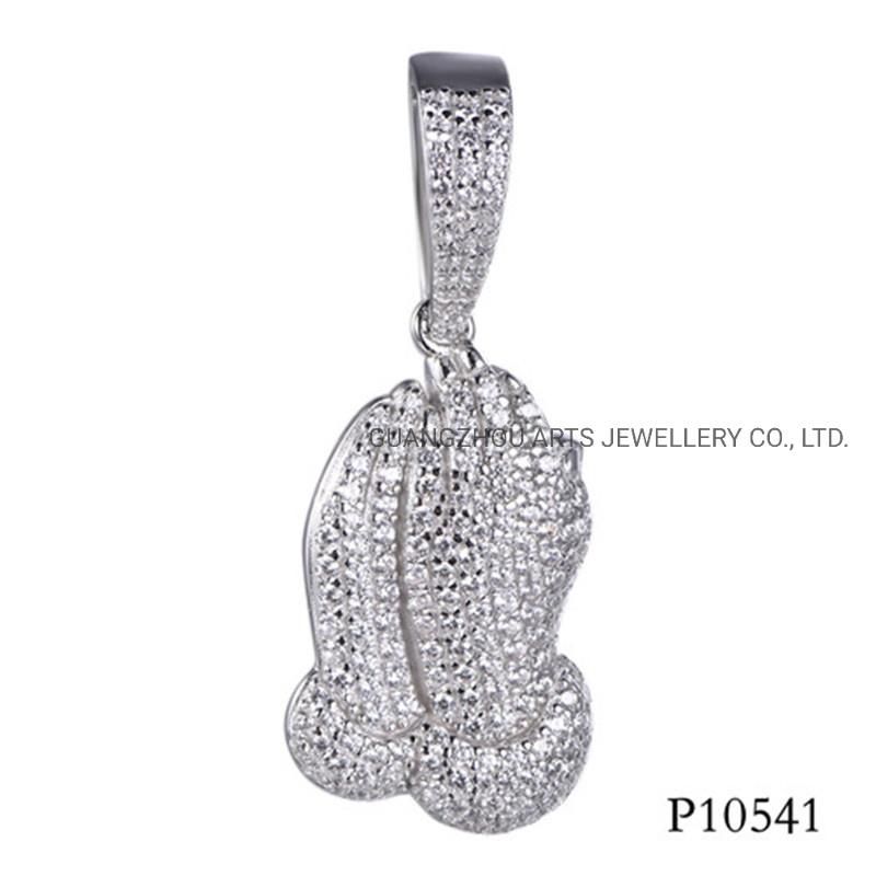 Brilliant Stones Good Wish Pose Silver Pendant