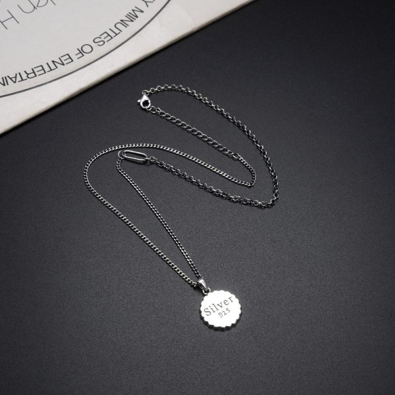 Hot Sale 925 Sterling Plain Silver Round Coin Pendant Necklace