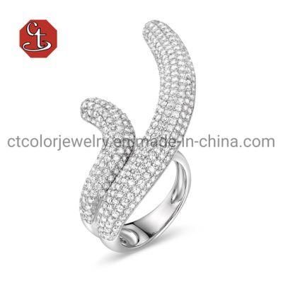 Irregular 925 Sterling Silver Ring with AAA+CZ