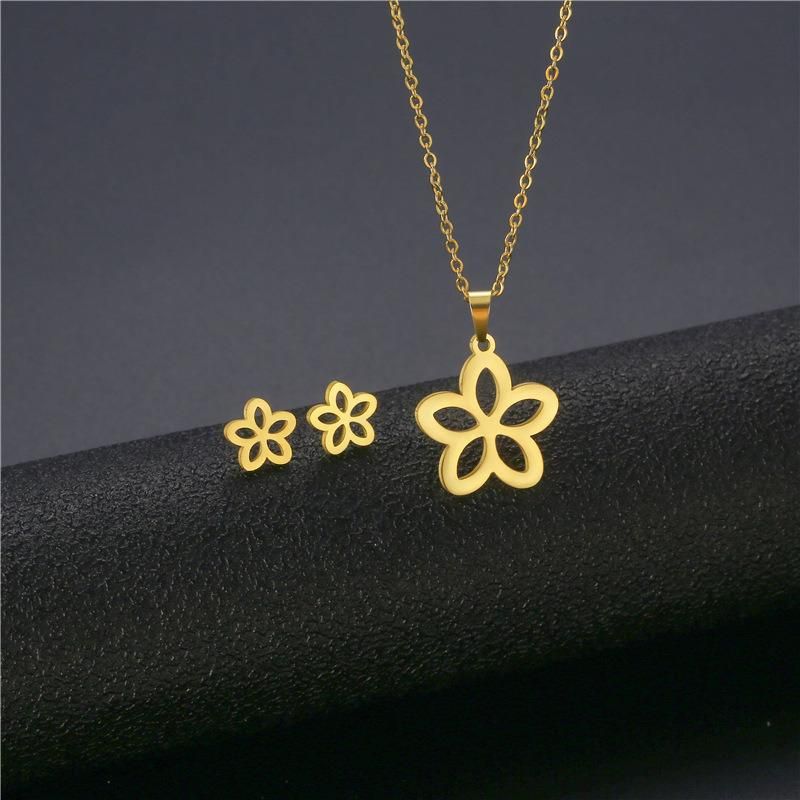 Jewelry Factory Custom Gold Filled Jewelry Set High Quality Cheap Flower Necklace Set Gold Filled jewellery Set Custom