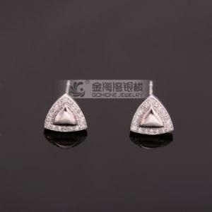 Fashion Triangle Shaped Clear Stone Stud Earring