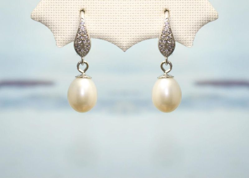 925 Sterling Silver Jewelry Freshwater Pearl Earring Fashion Jewellery/Accessories as Gift