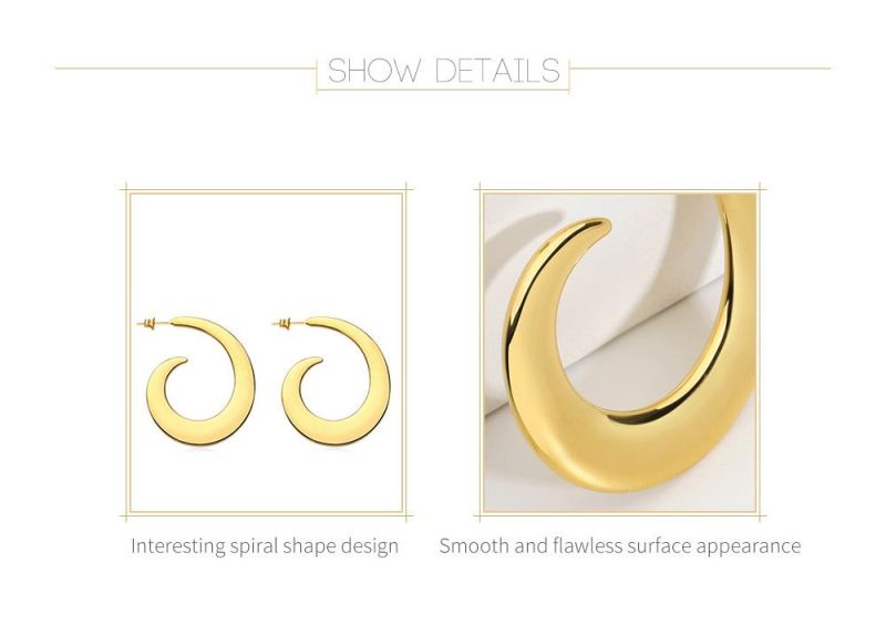 2021 Trendy Spiral Shape Design Huggie Earrings Customized Jewelry Earrings