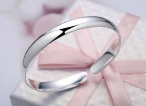 Fashionable Jewelry Simple Design 925 Silver Sterling Bangle and Bracelet