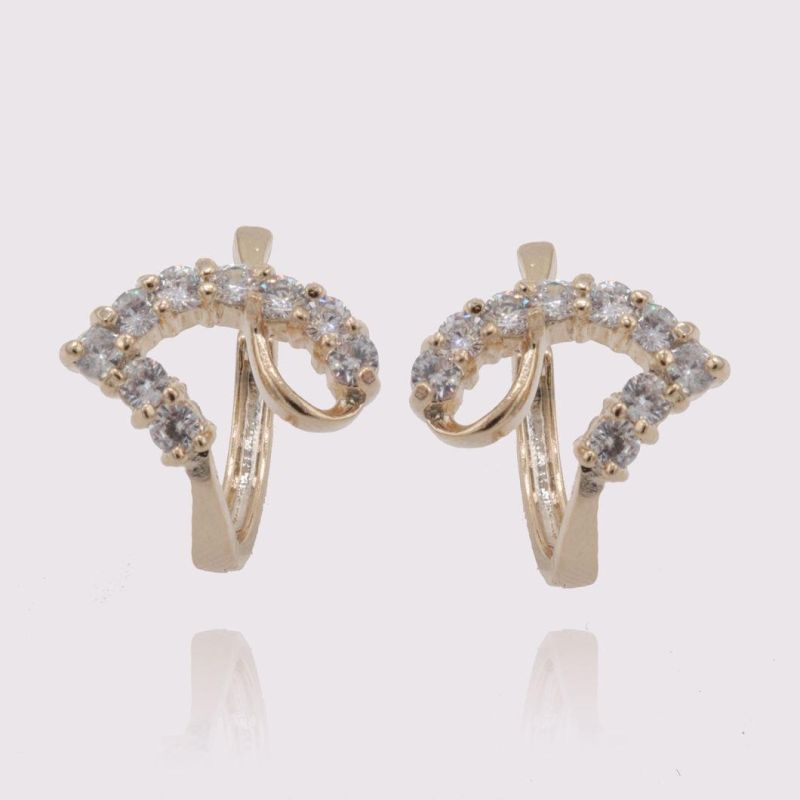 Colorful Zircon Inlaid Gold-Plated Ladies Fashion Earrings