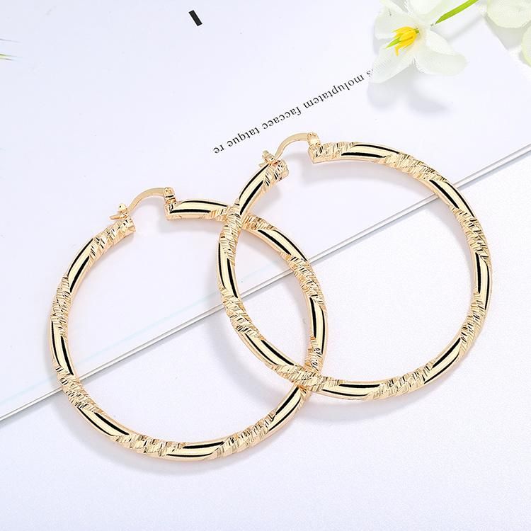 Hengdian Fashion Jewelry 2020 Fashion Design Twisted Large 18K Gold Plated Hoop Earrings