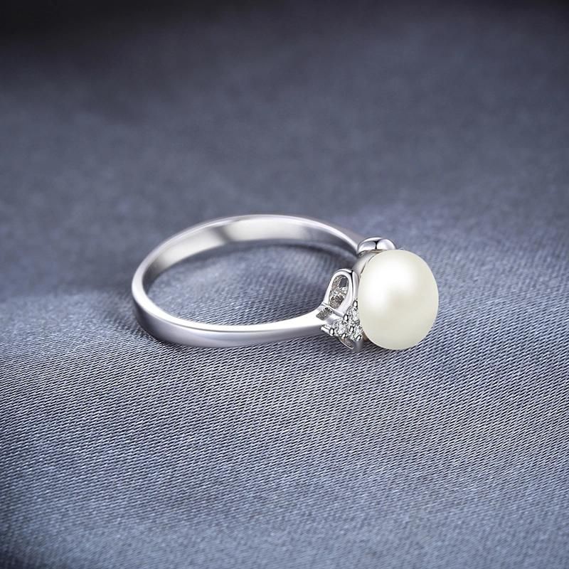 Classic Freshwater Pearl Ring 925 Sterling Silver Jewelry for Wedding/Engagement/Marriage