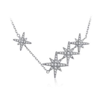 925 Sterling Silver Necklaces Luxury Rhinestone CZ Pendants North Star Necklaces