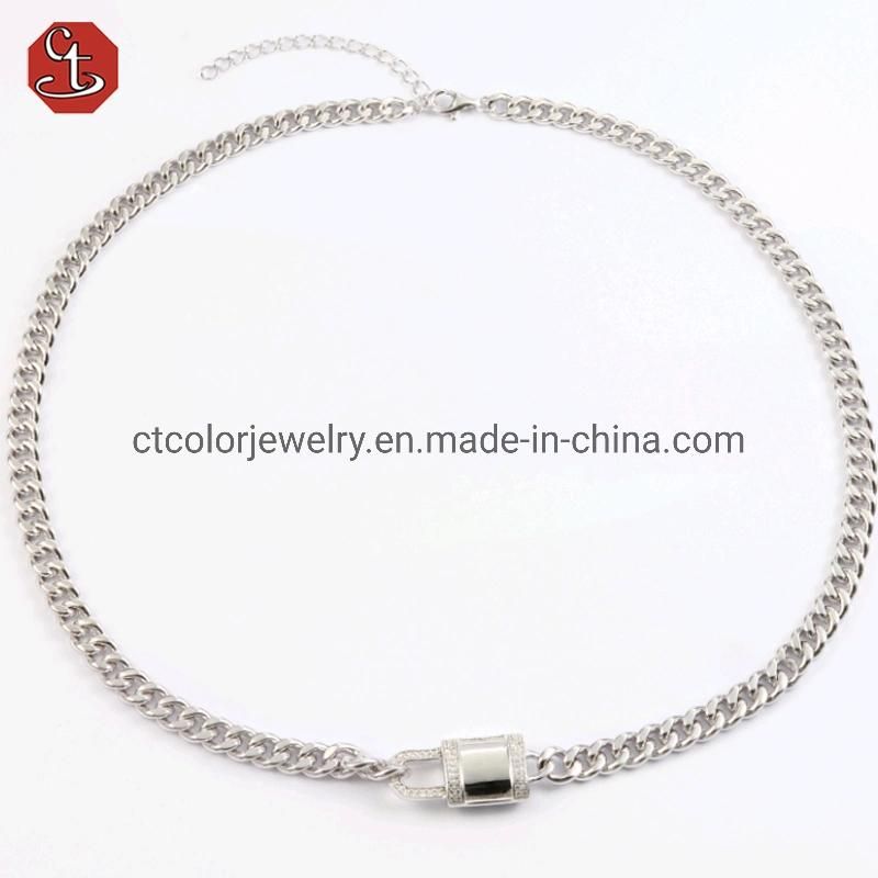 Hip Hop Women Men Twist Rope Miami Iced out 18K Gold Plated plain Cuban Link Chain Brass fashion jewelry Necklace
