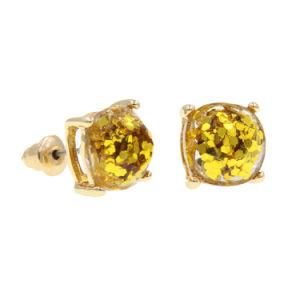 Resin Bling Glitter Square Stud Fashion Earring Women