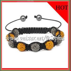 Grey and Yellow Crystal Beaded Bracelet